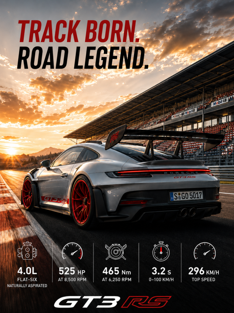 Plakat Porsche 911 GT3 RS w czarnej ramie